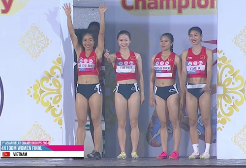 Điền kinh Việt Nam giành huy chương đồng châu Á nội dung 4x100m nữ

